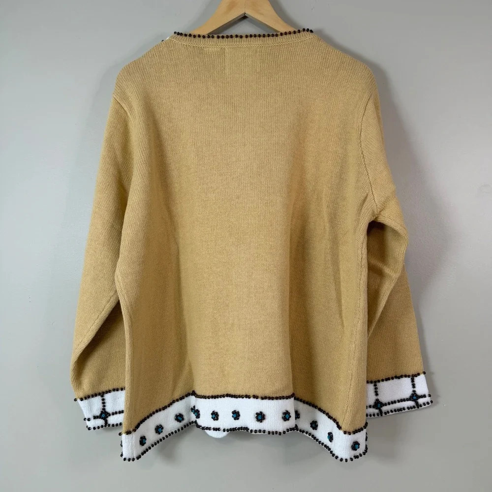 Storybook Knits 1X Jewels Of Summer Zipper Cardigan Southwestern Embellished - Picture 3 of 9